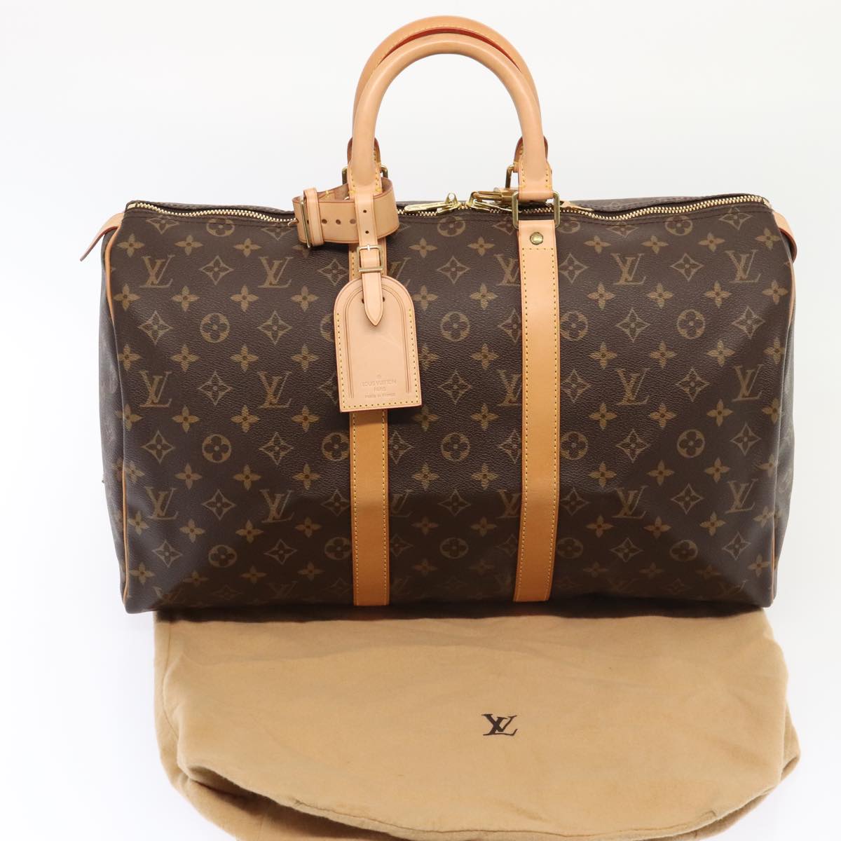 Louis Vuitton Keepall 45 Brown Canvas Travel Bag