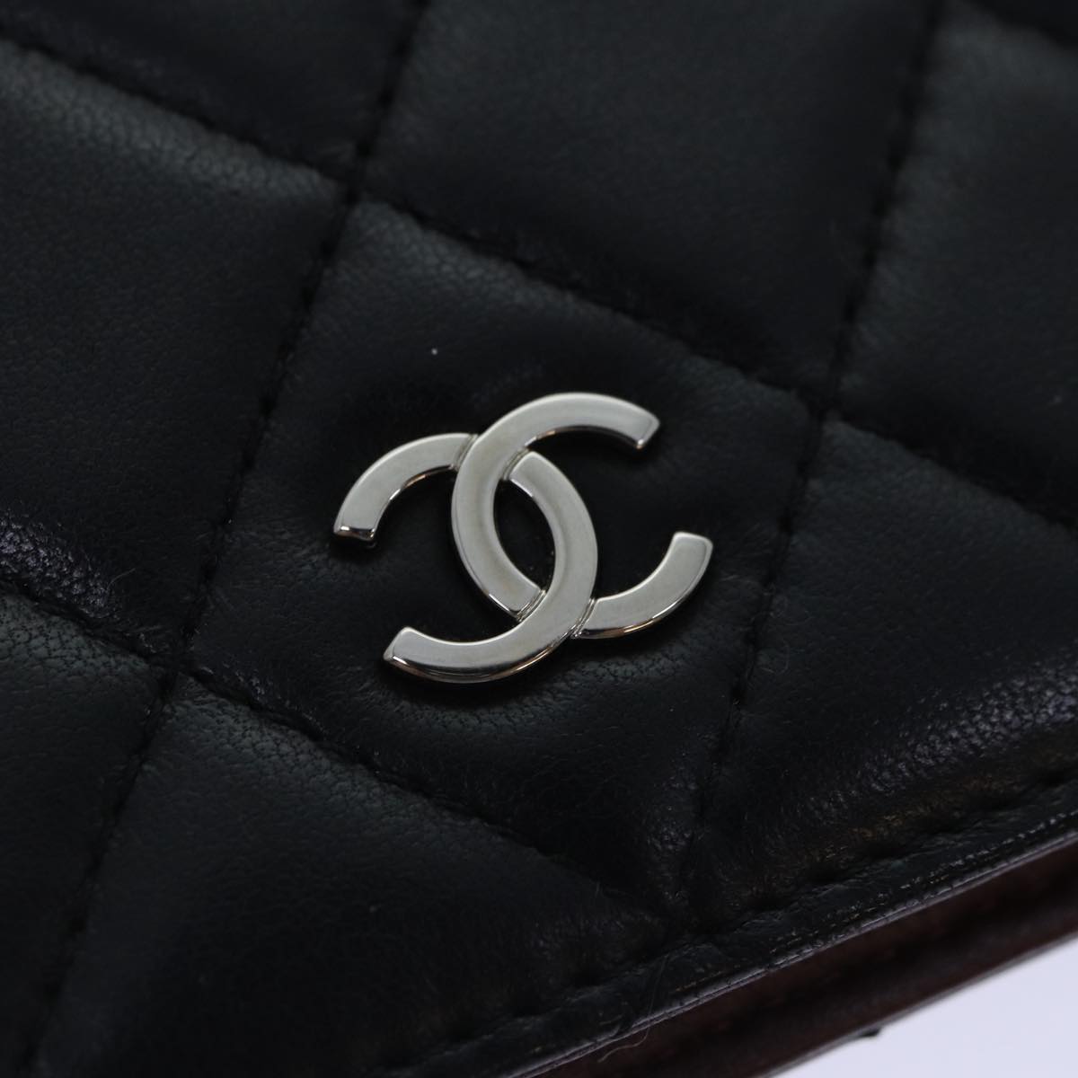 Chanel Matelassé Black Leather Wallet Accessories