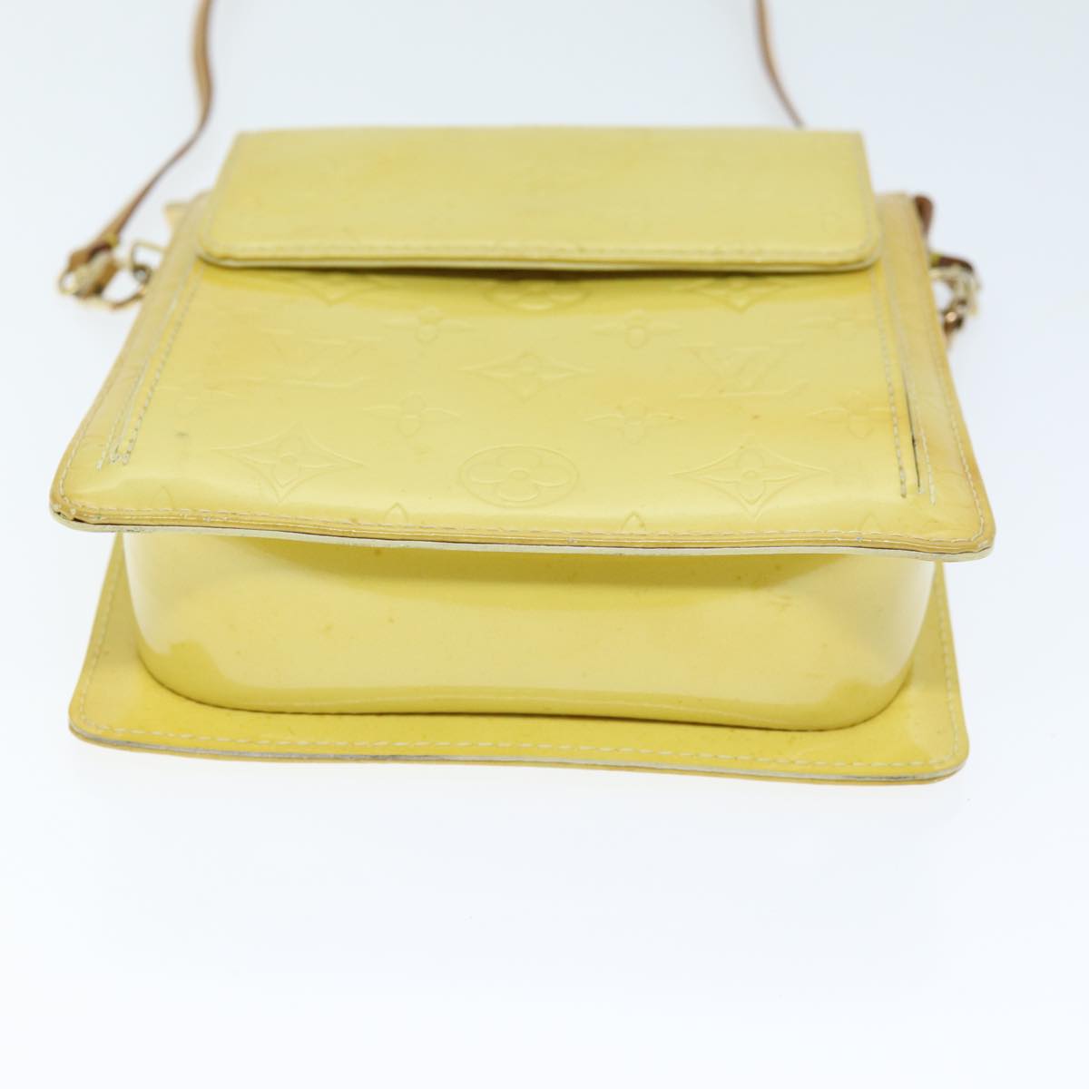 Louis Vuitton Mott Yellow Patent Leather Clutch Bag