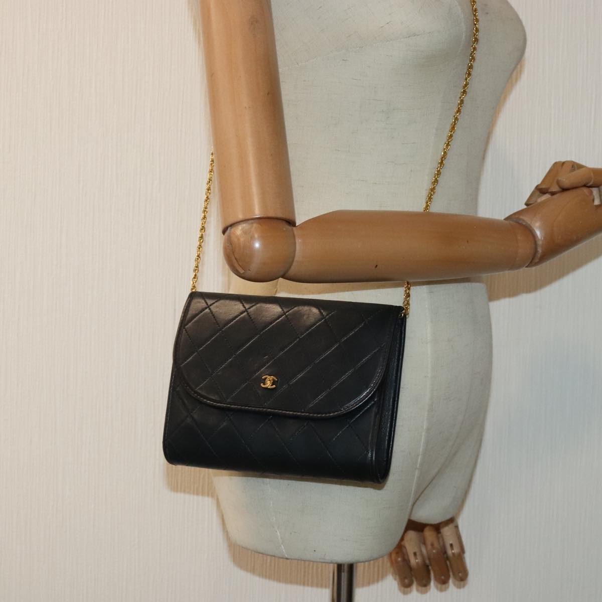 Chanel Matelassé Black Leather Shoulder Bag