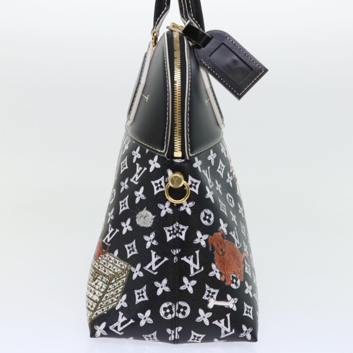 Louis Vuitton Alma Black Canvas Hand Bag