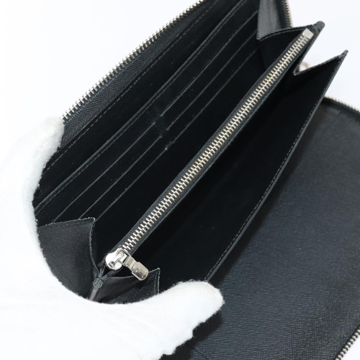 Louis Vuitton Organizer Black Leather Wallet Accessories