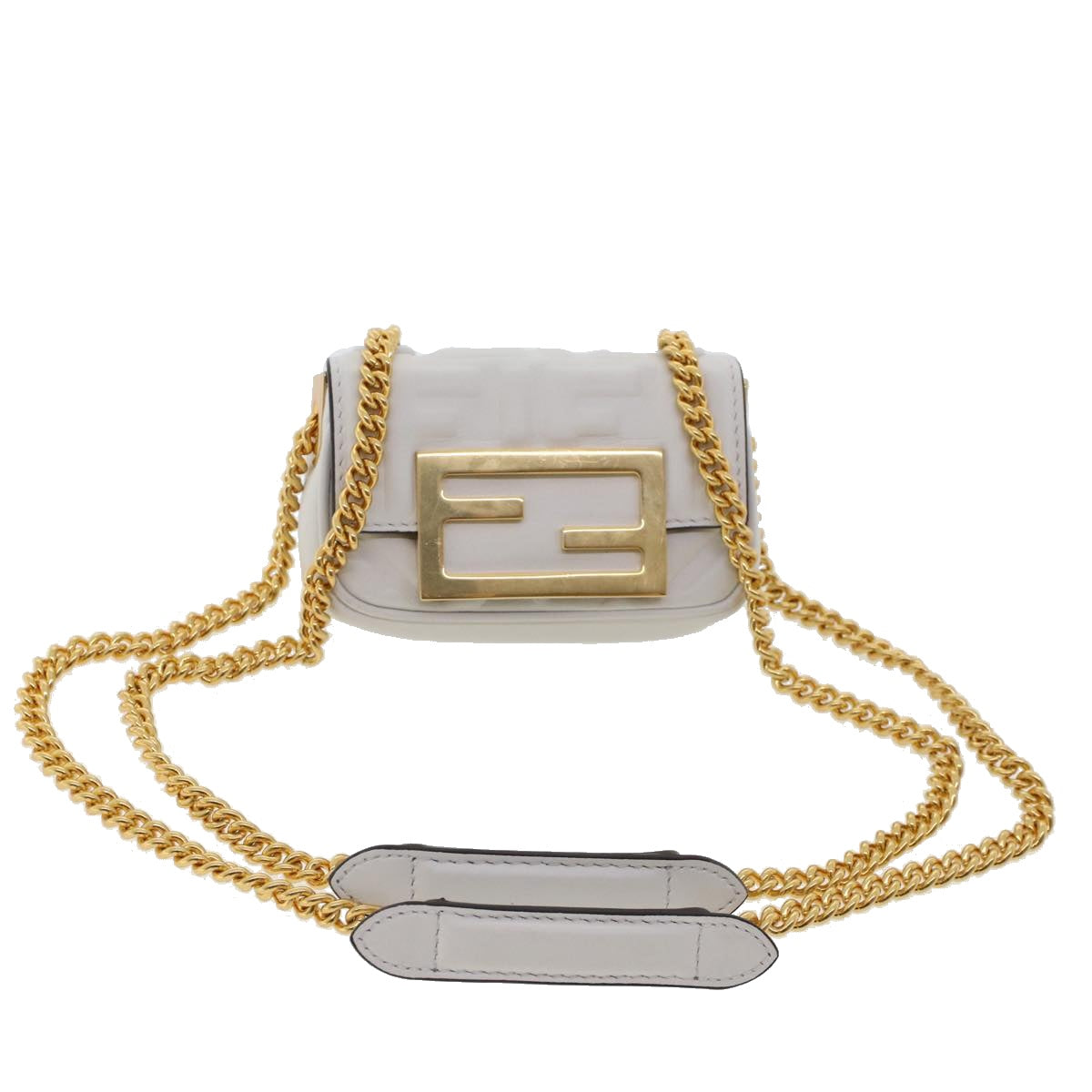 Fendi White Leather Shoulder Bag