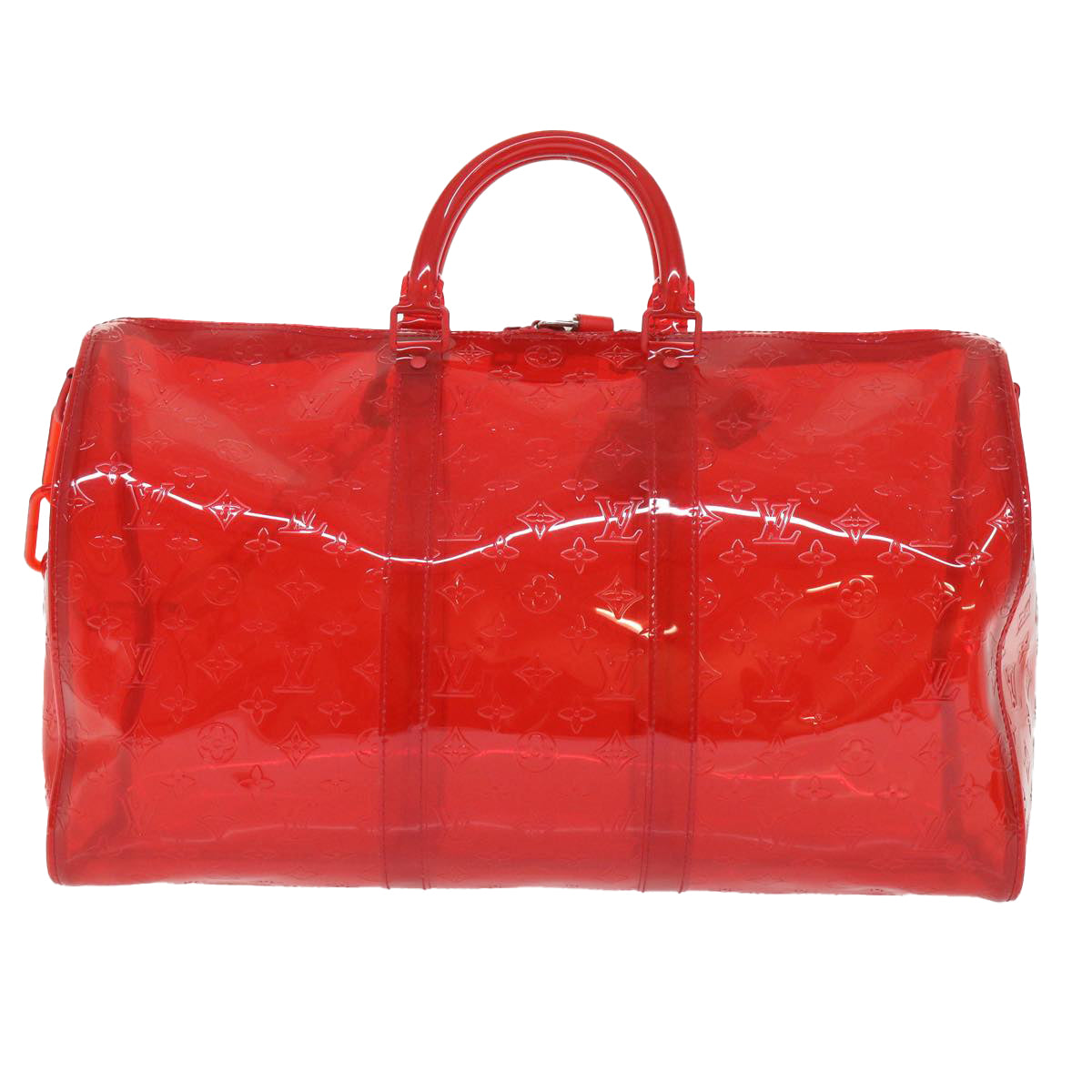 Louis Vuitton Keepall Bandouliere 50 Red Plastic Travel Bag