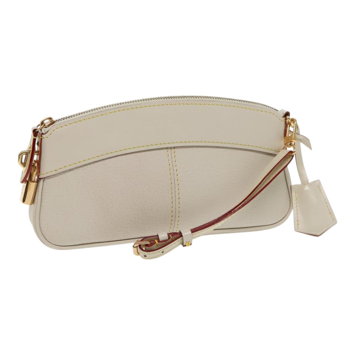 Louis Vuitton Lockit Beige Leather Clutch Bag