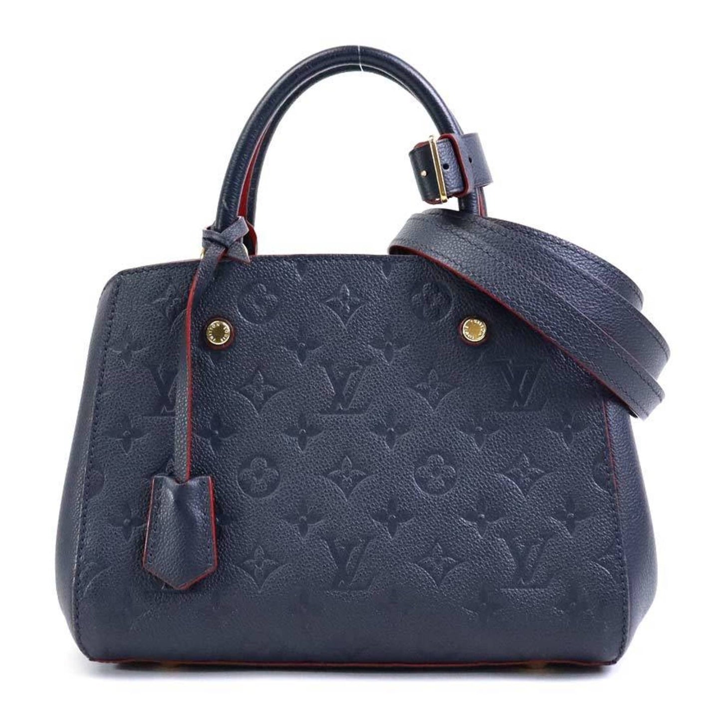 Louis Vuitton Montaigne Navy Leather Hand Bag