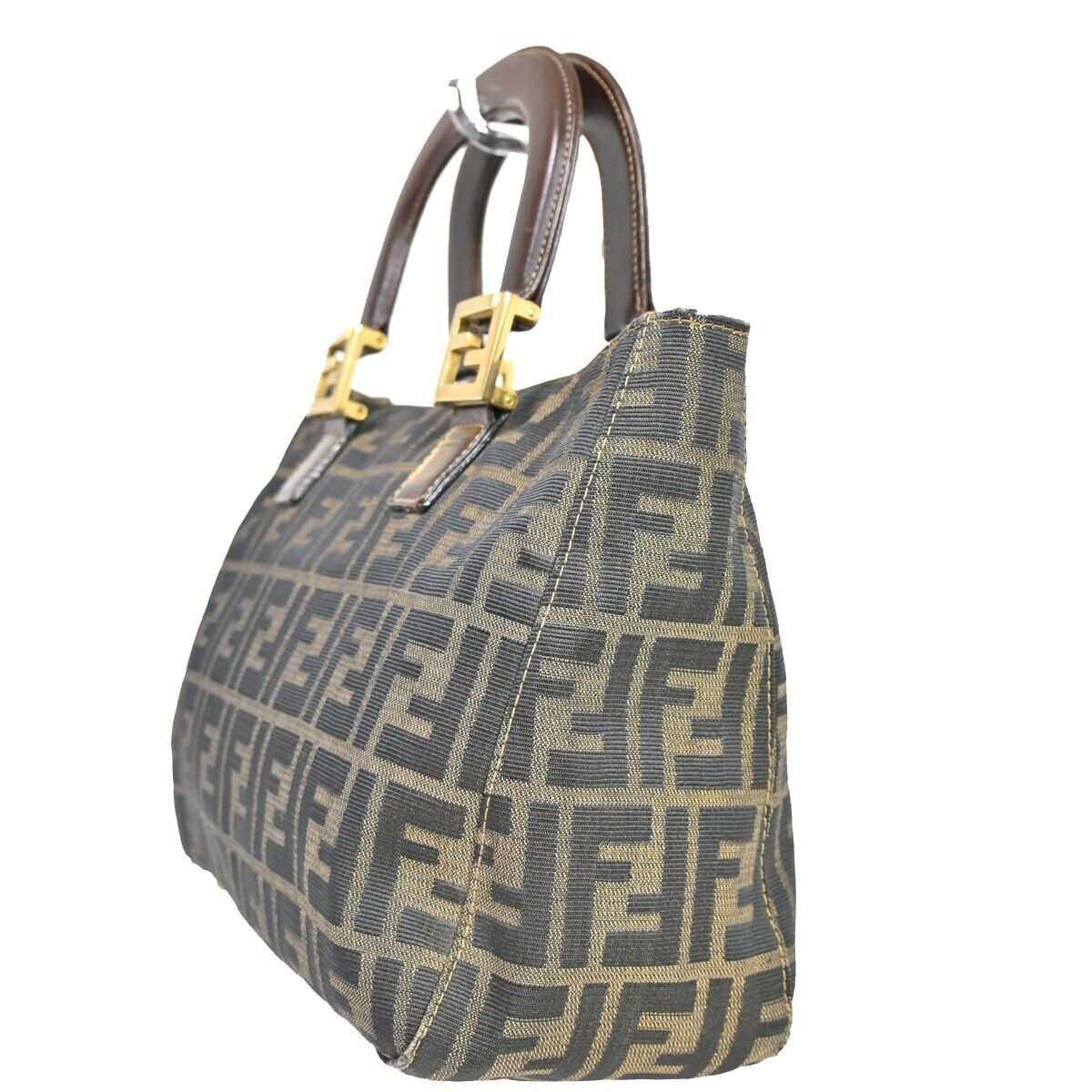 Fendi Zucca Brown Canvas Hand Bag