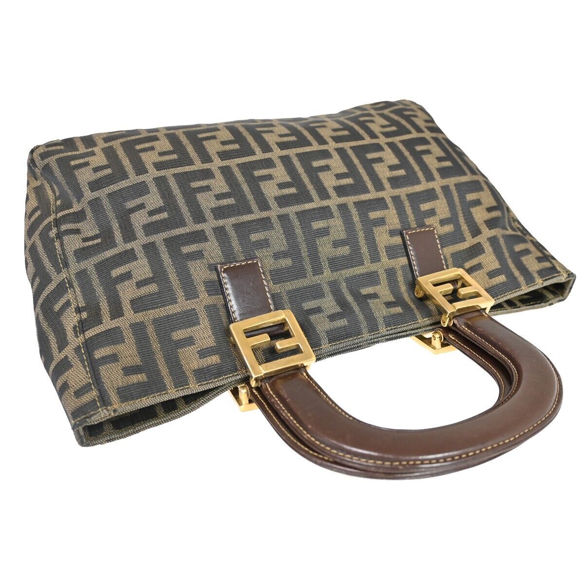 Fendi Zucca Brown Canvas Hand Bag