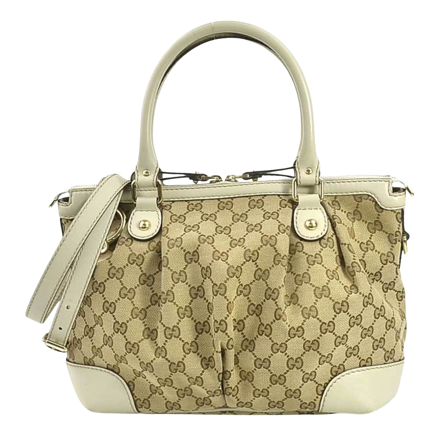 Gucci Sukey Beige Canvas Hand Bag