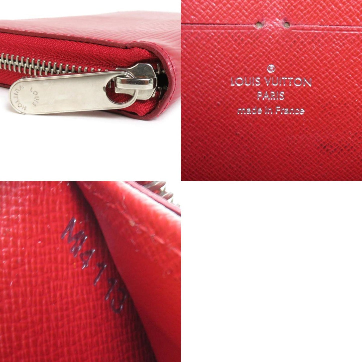 Louis Vuitton Zippy Red Leather Wallet Accessories