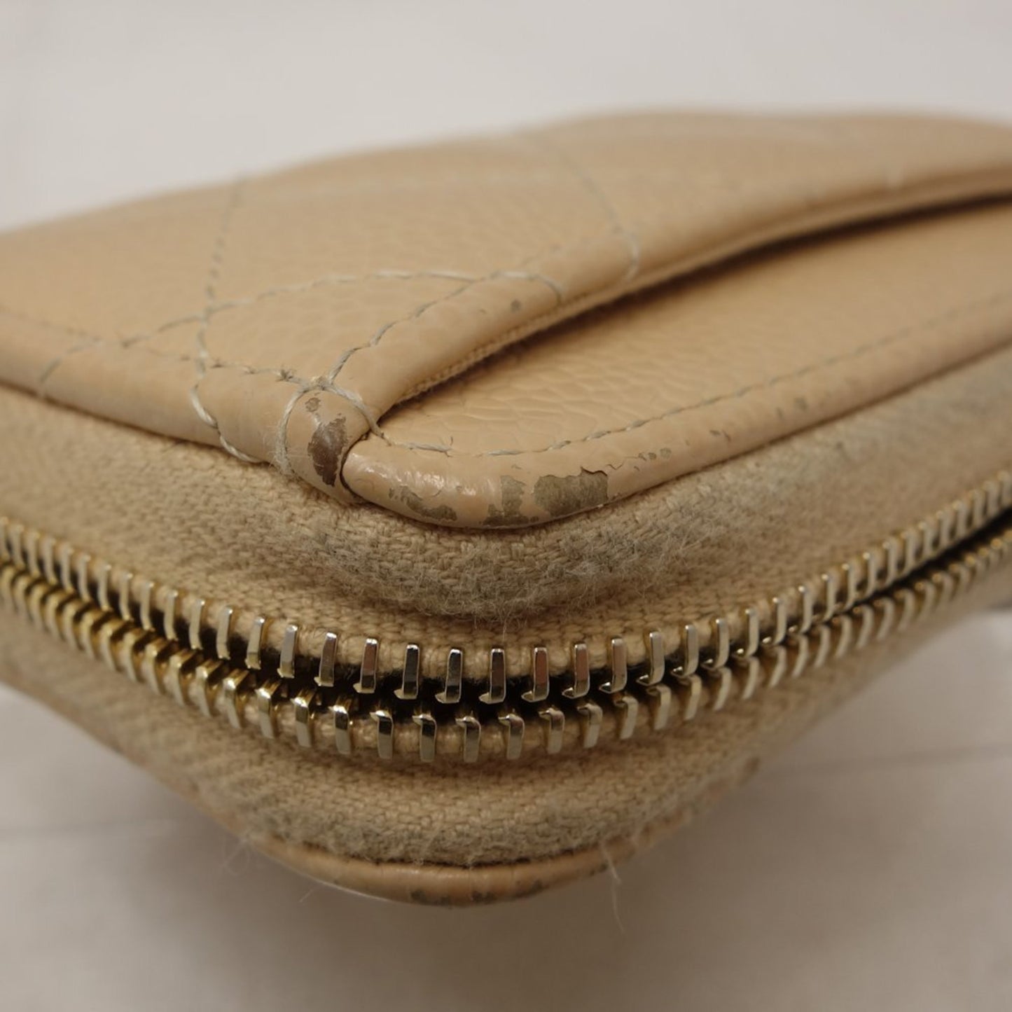 Chanel Beige Leather Wallet Accessories