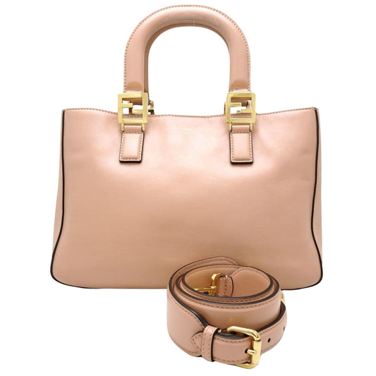 Fendi FF Pink Leather Hand Bag