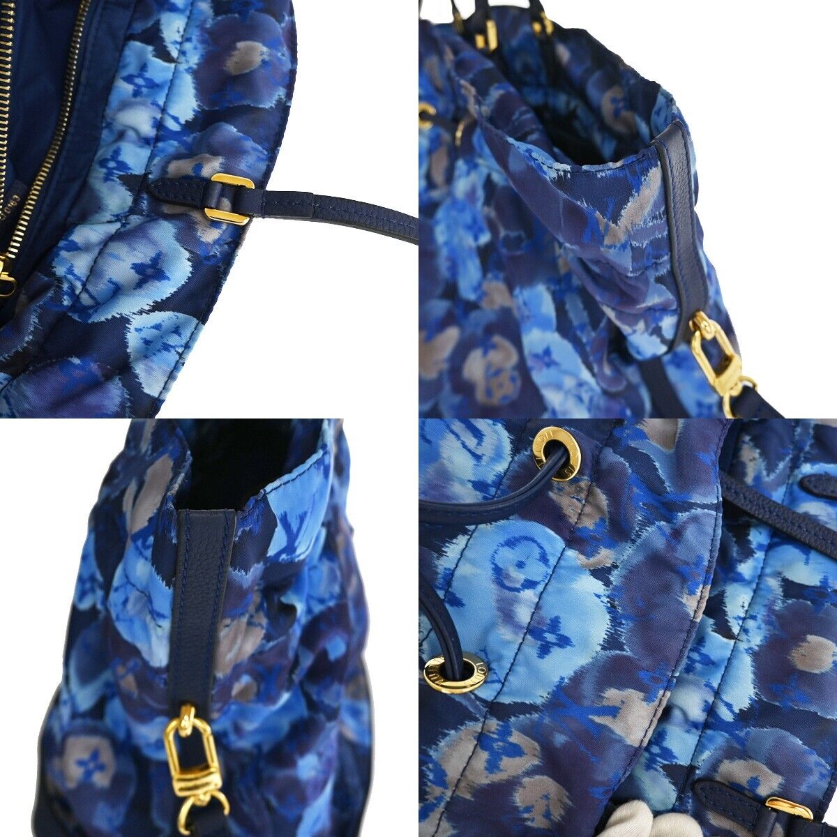 Louis Vuitton Noefull MM Blue Synthetic Shoulder Bag