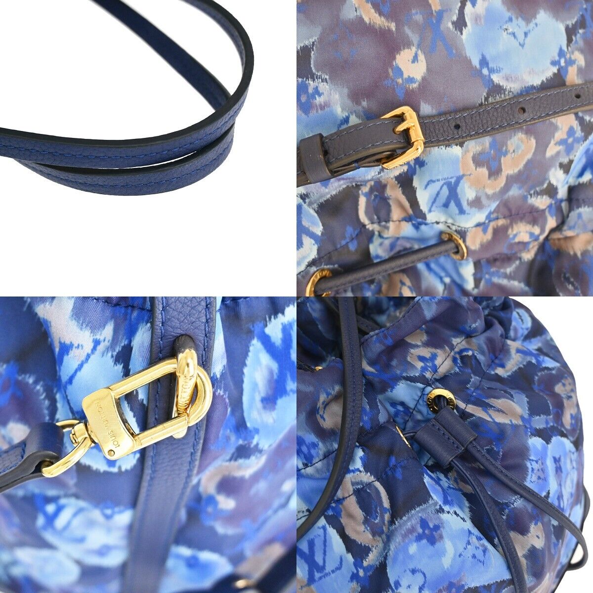 Louis Vuitton Noefull MM Blue Synthetic Shoulder Bag