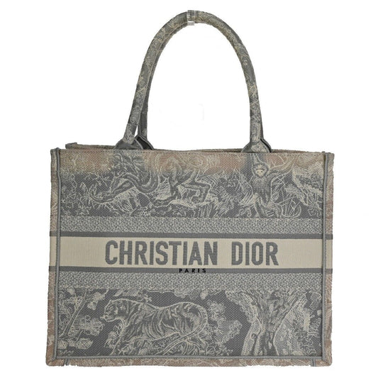 Dior Book Tote Grey Canvas Tote Bag