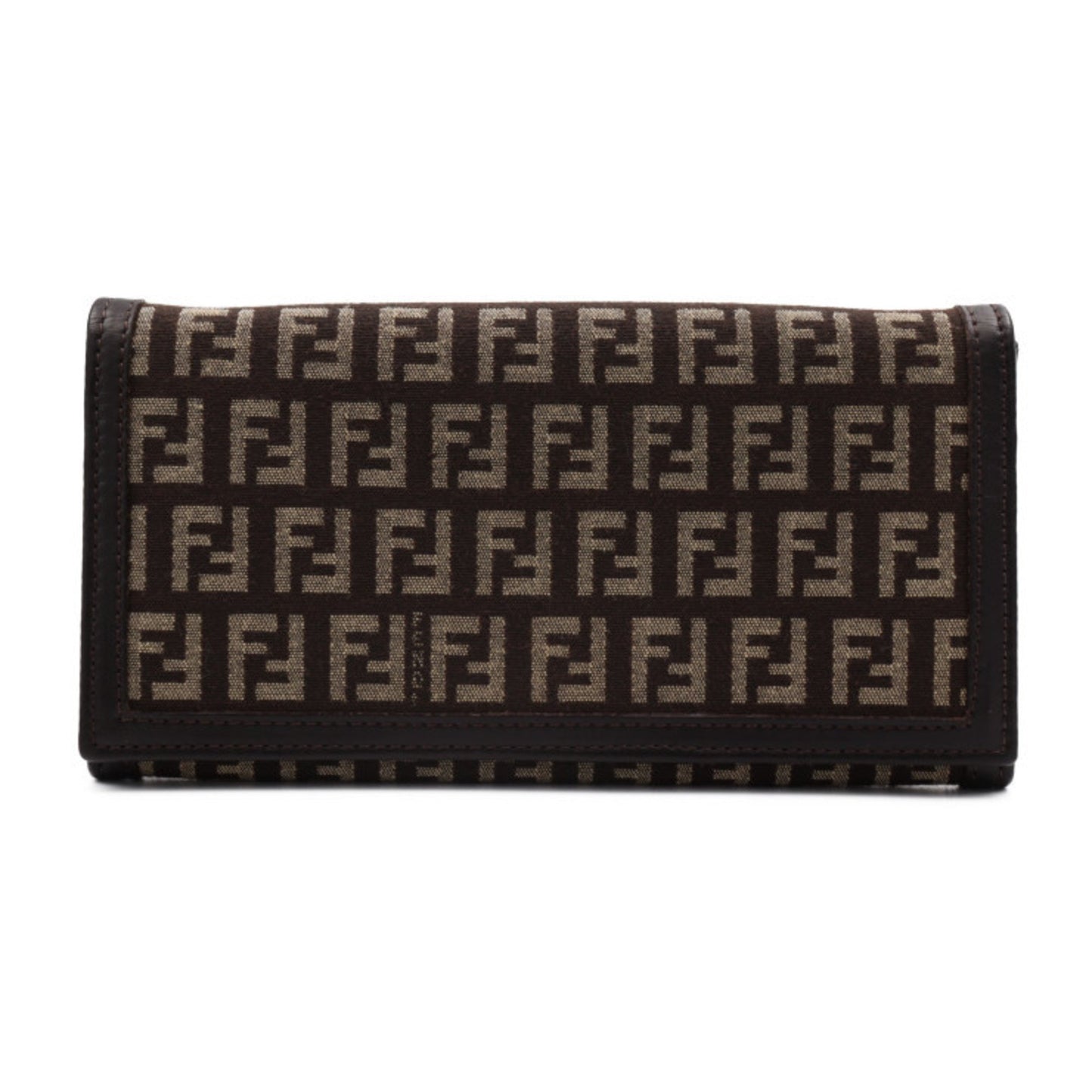 Fendi Zucca Brown Canvas Wallet Accessories