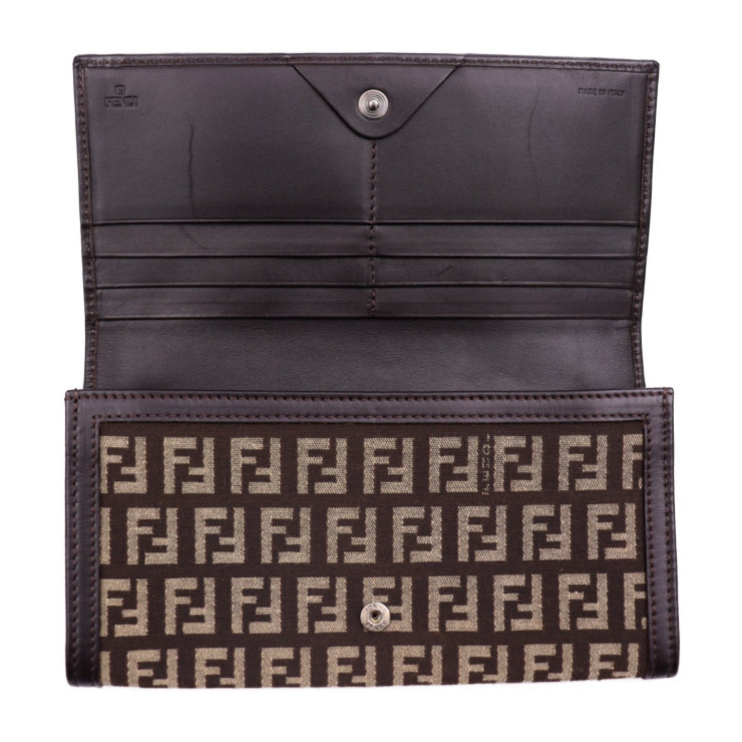 Fendi Zucca Brown Canvas Wallet Accessories