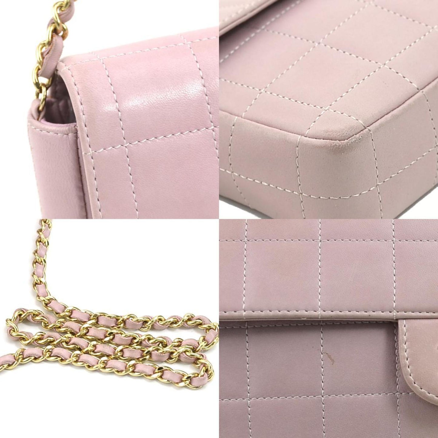 Chanel Chocolate bar Pink Leather Shoulder Bag