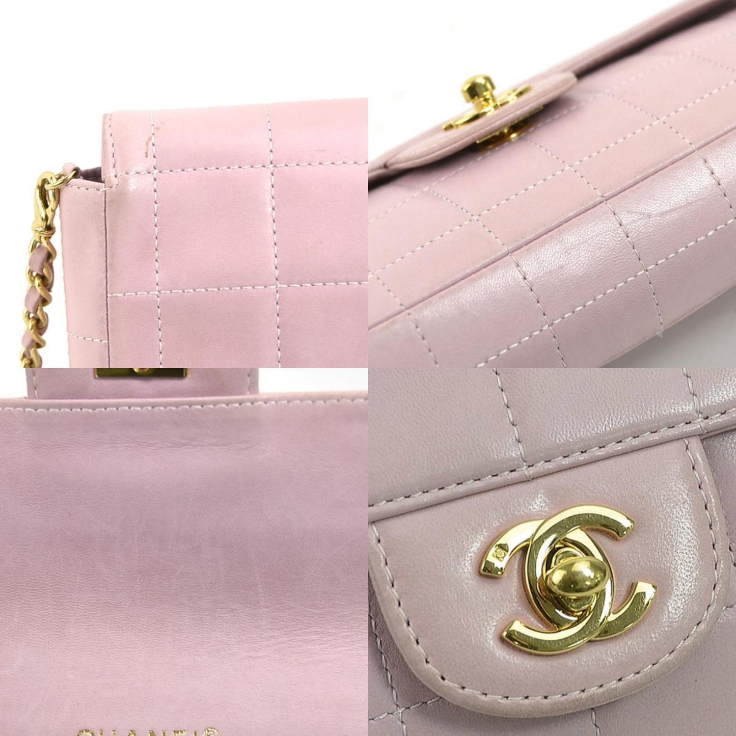 Chanel Chocolate bar Pink Leather Shoulder Bag