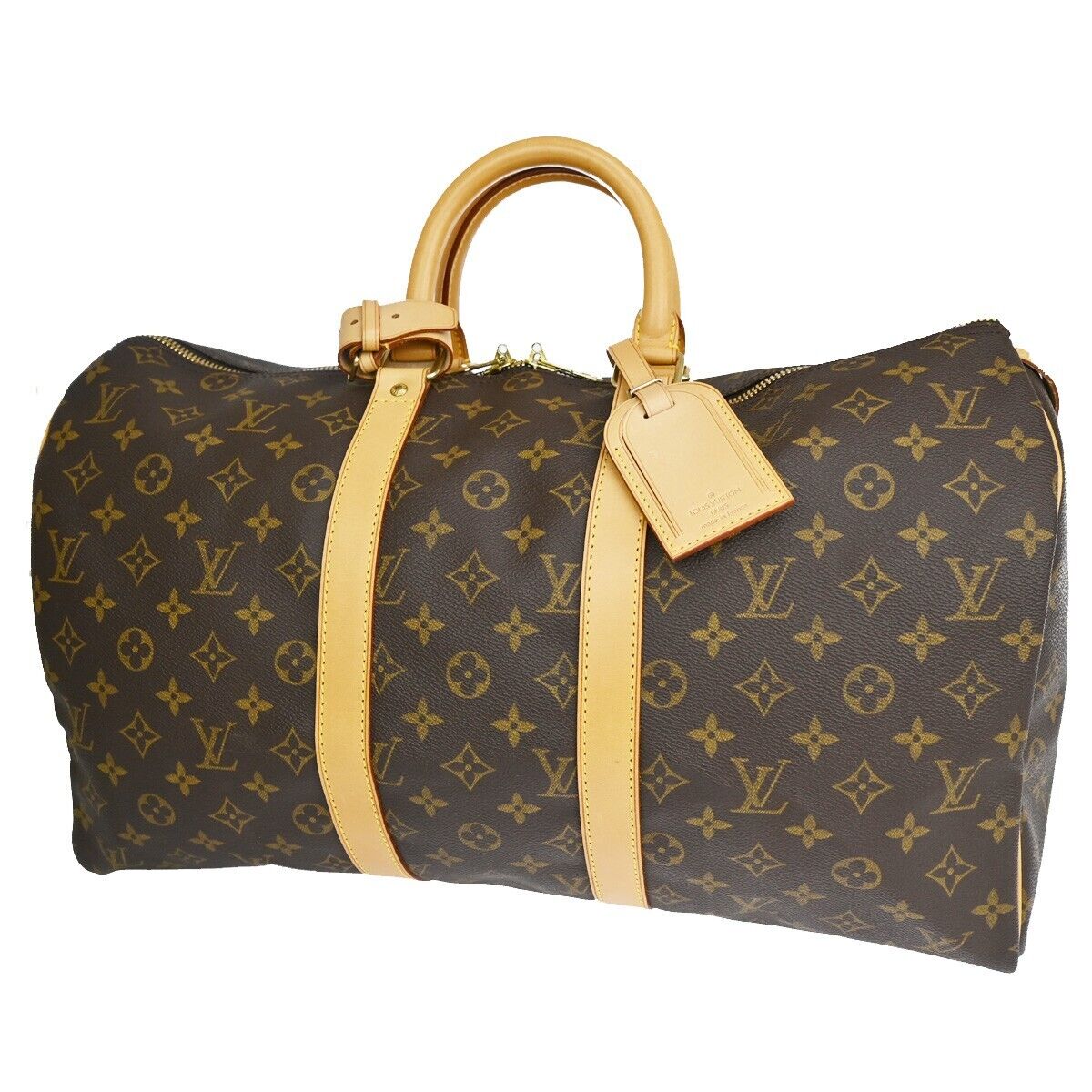 Louis Vuitton Keepall 45 Brown Canvas Travel Bag