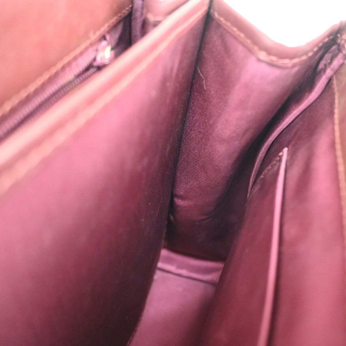 Dior Trotter Burgundy Canvas Hand Bag