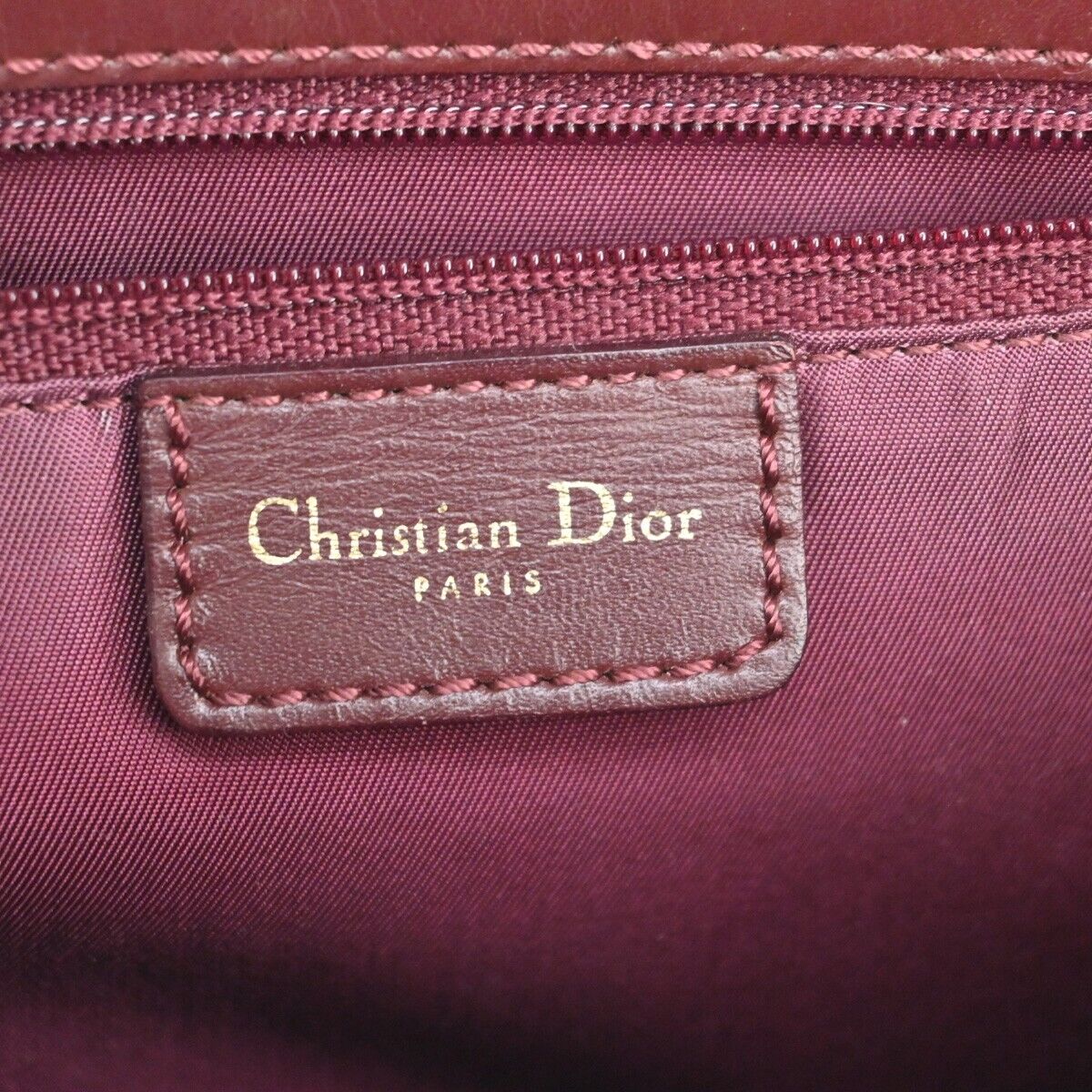 Dior Trotter Burgundy Canvas Hand Bag