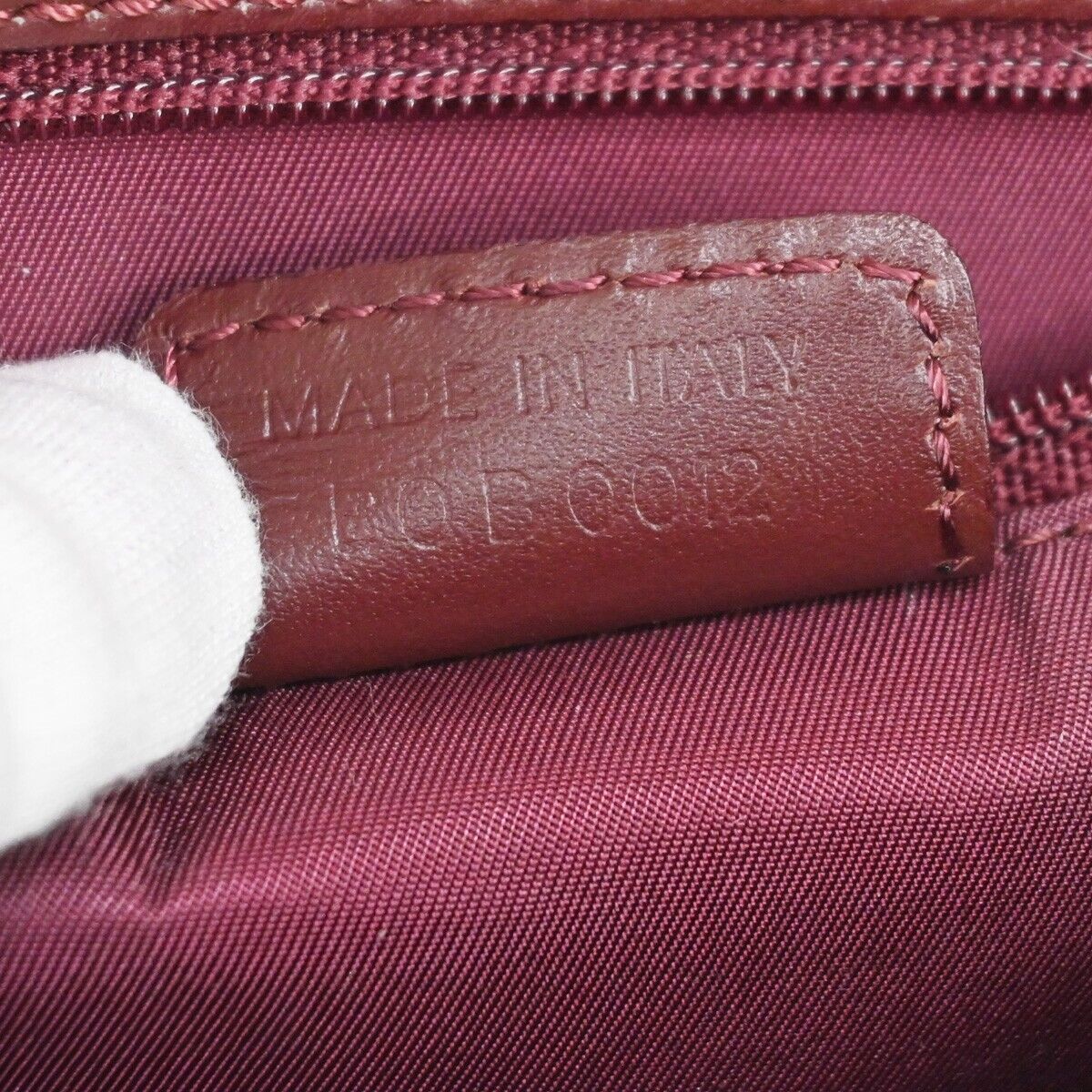 Dior Trotter Burgundy Canvas Hand Bag