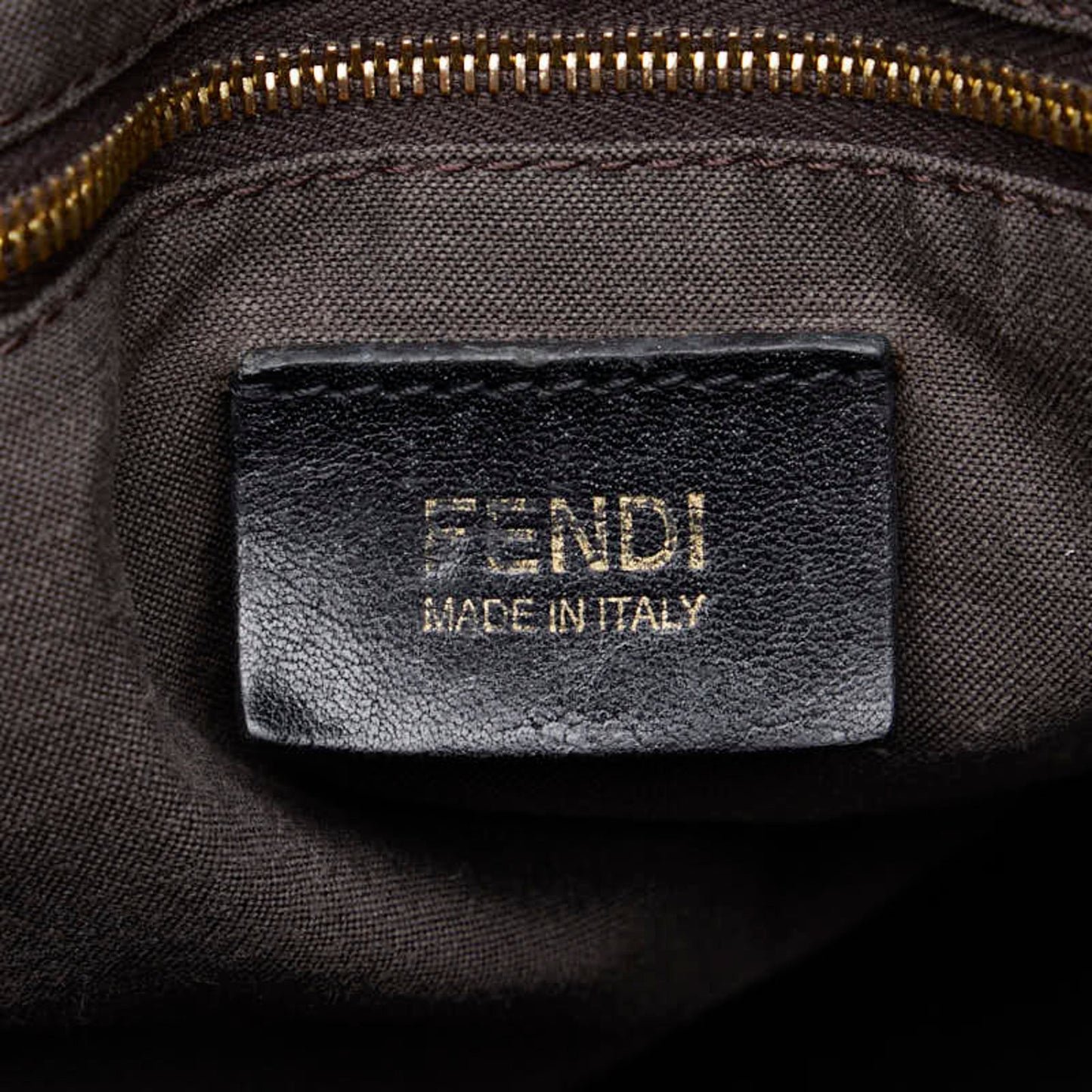 Fendi Etniko Black Canvas Shoulder Bag