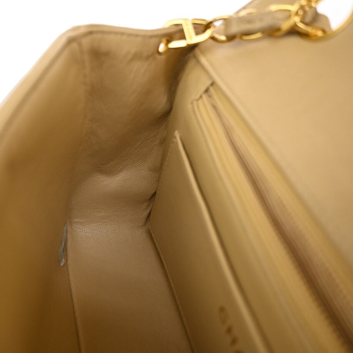 Chanel Mademoiselle Beige Leather Shoulder Bag