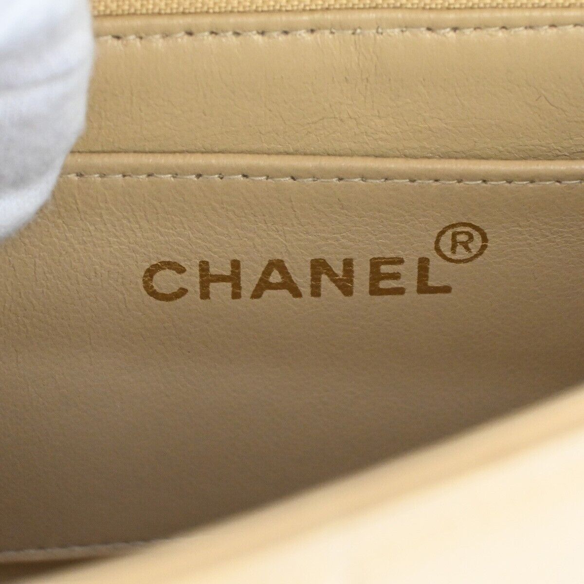 Chanel Mademoiselle Beige Leather Shoulder Bag