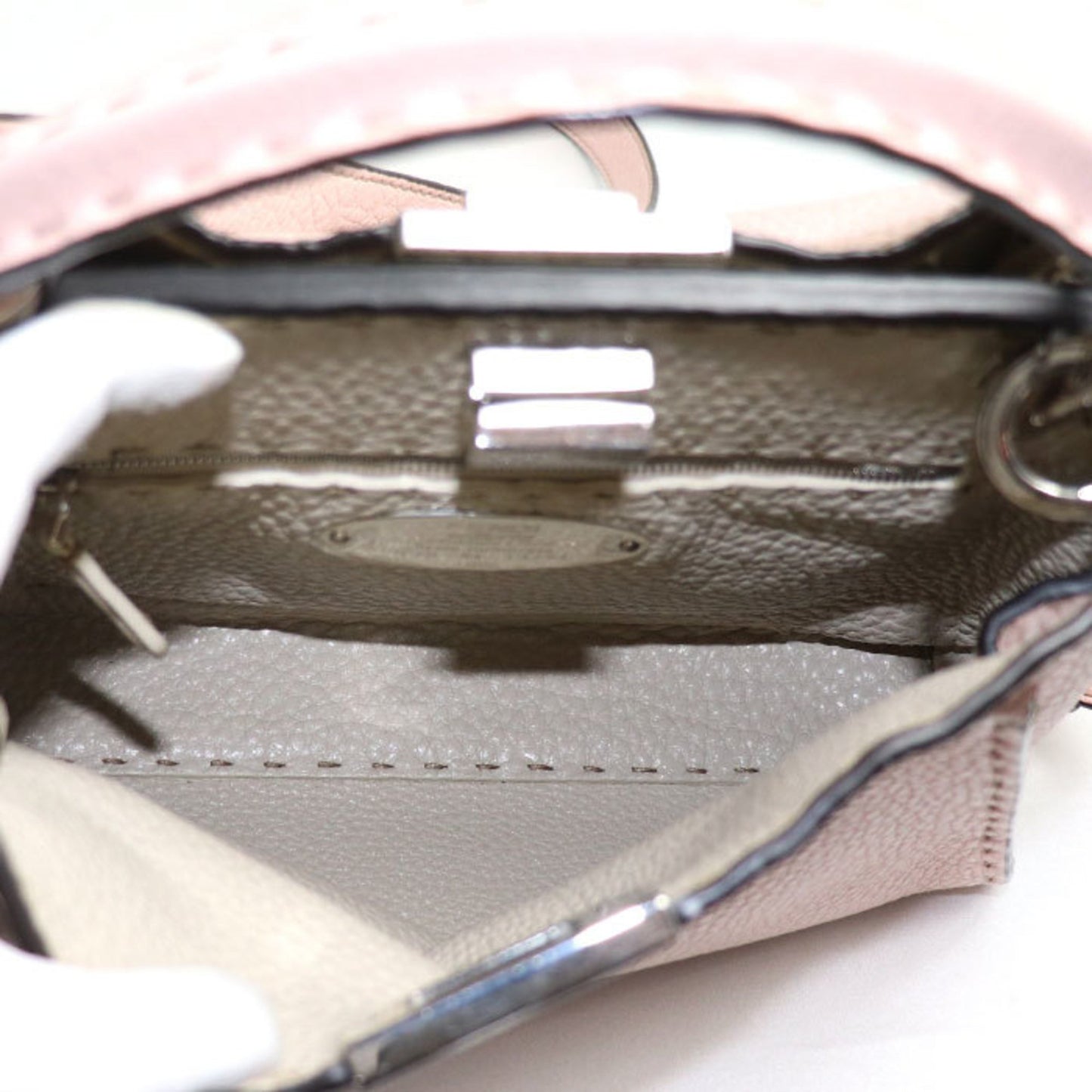 Fendi Peekaboo Pink Leather Shoulder Bag