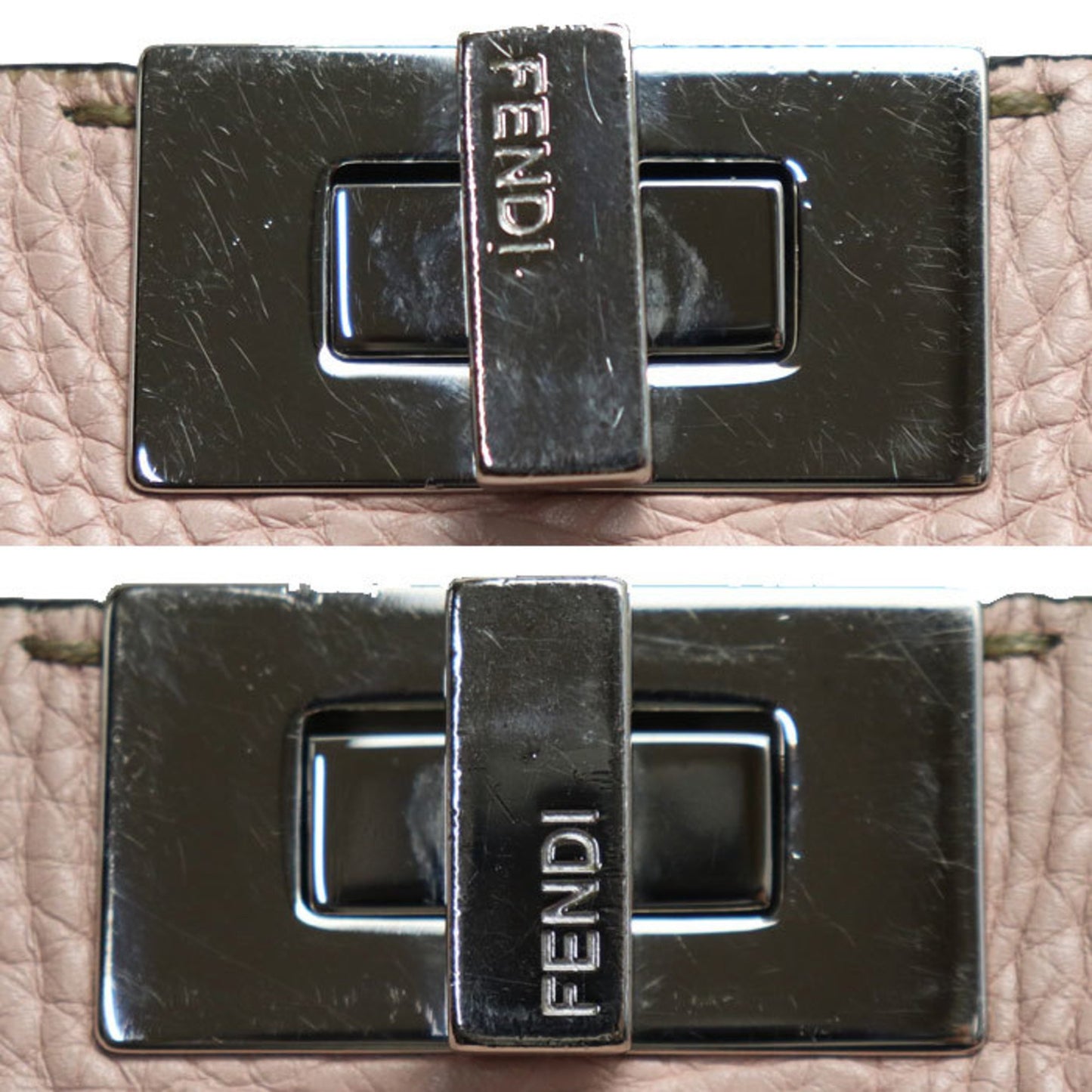 Fendi Peekaboo Pink Leather Shoulder Bag