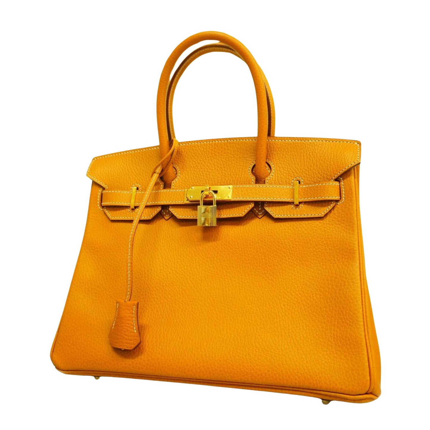 Hermès Birkin 30 Orange Leather Hand Bag