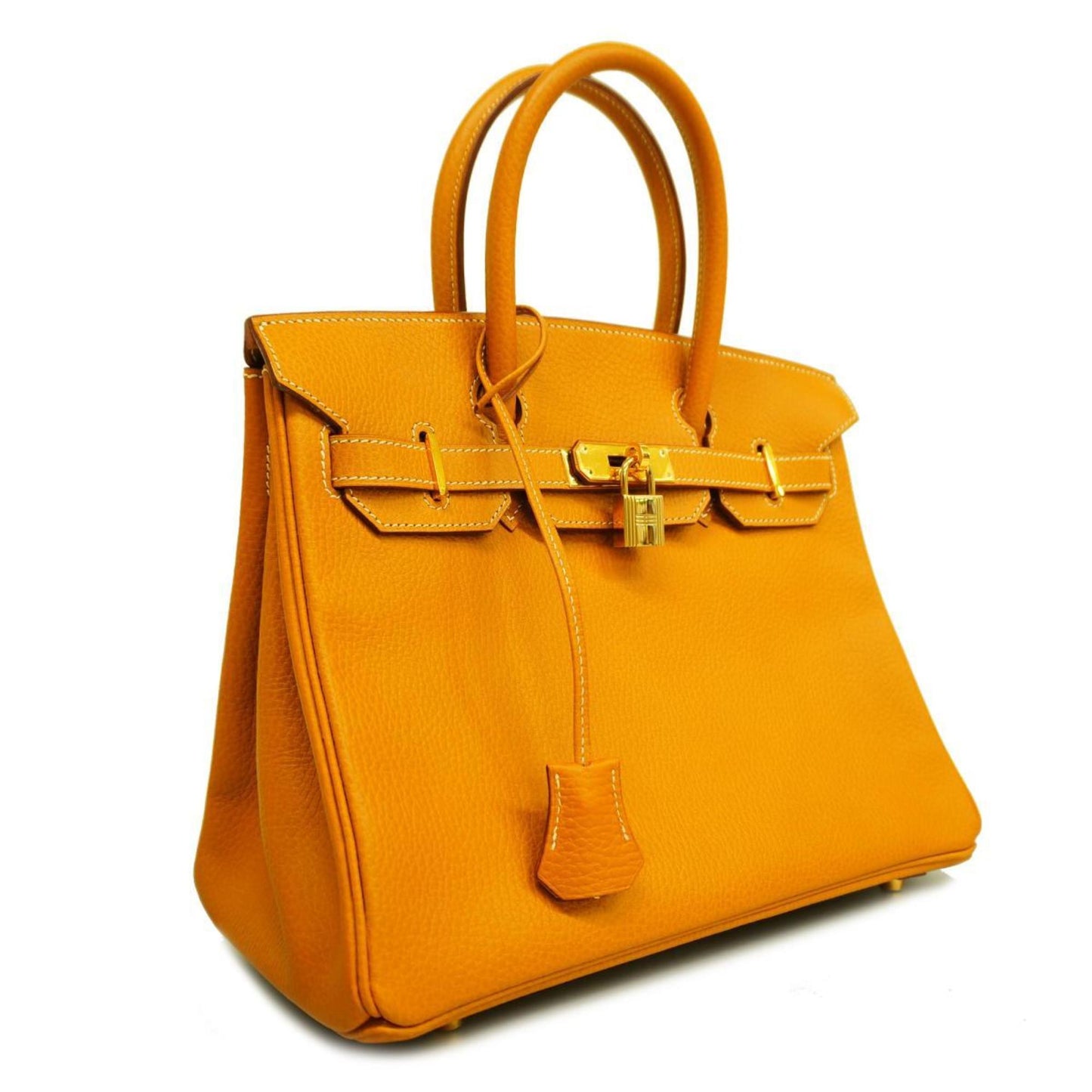 Hermès Birkin 30 Orange Leather Hand Bag