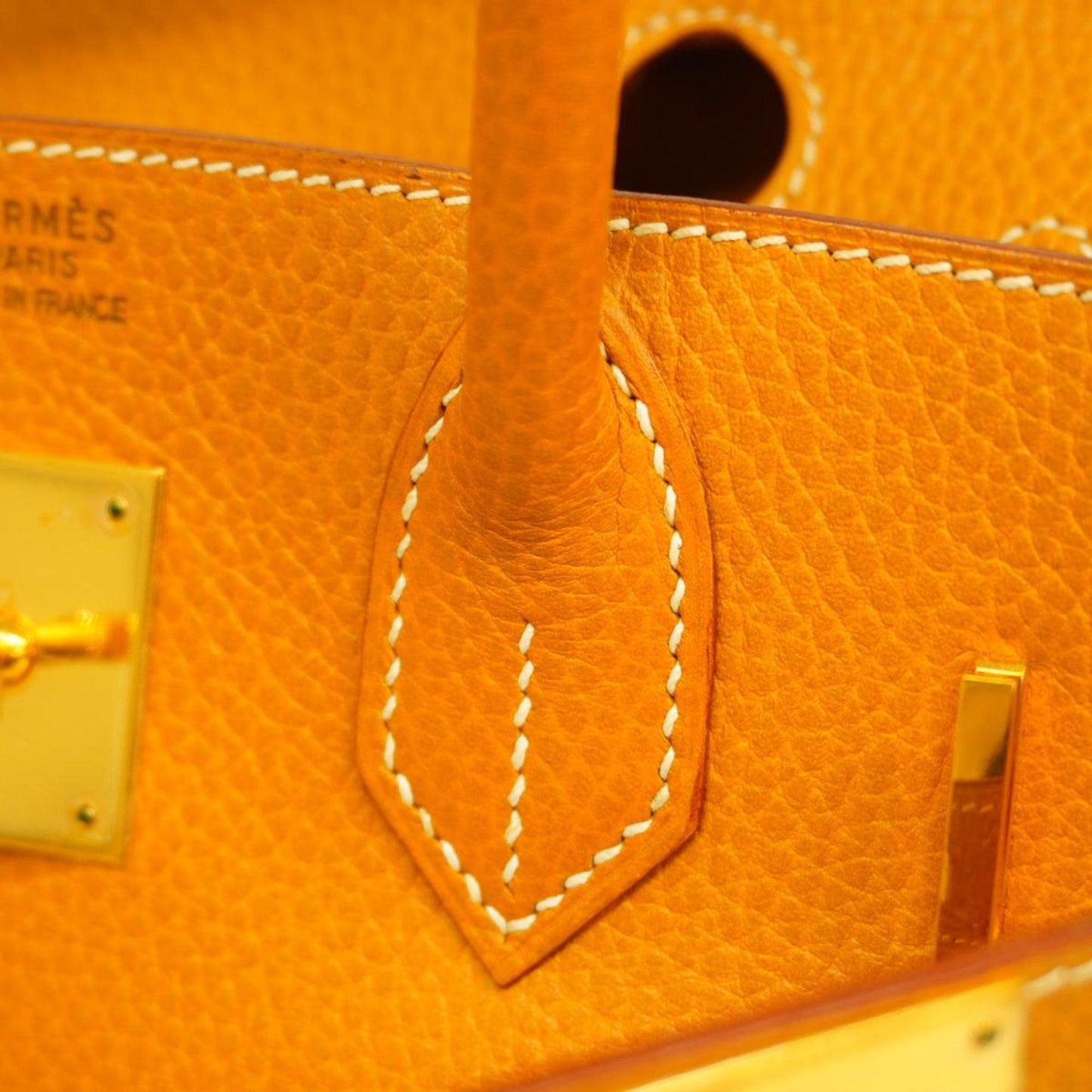 Hermès Birkin 30 Orange Leather Hand Bag