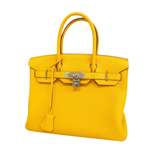 Hermès Birkin 30 Yellow Leather Hand Bag