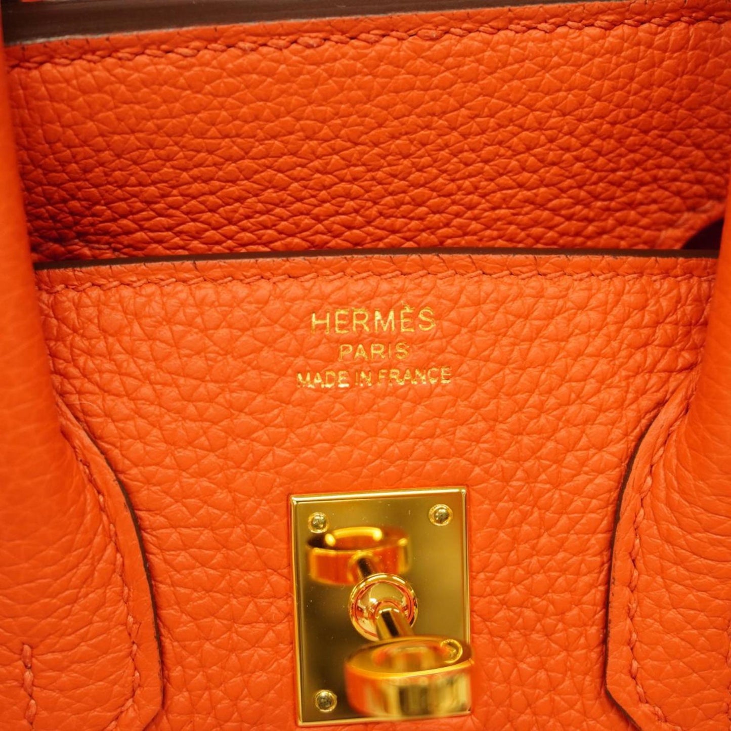 Hermès Birkin 25 Orange Leather Hand Bag