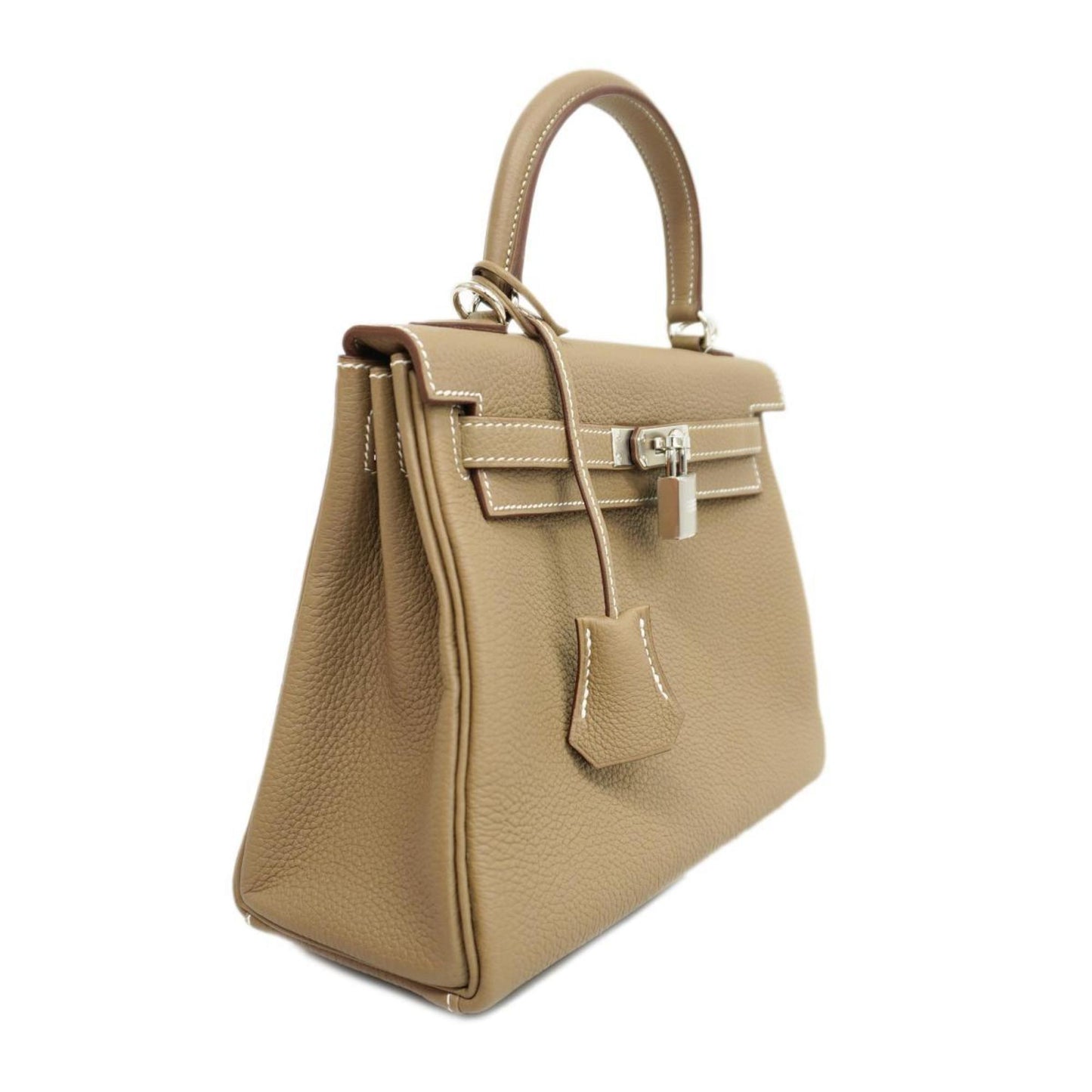 Hermès Kelly 25 Beige Leather Hand Bag