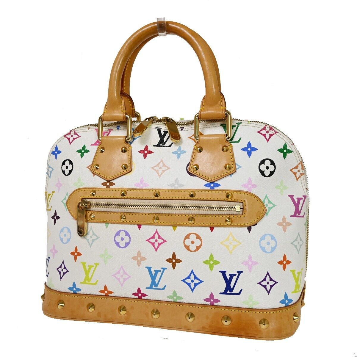 Louis Vuitton Alma White Canvas Hand Bag