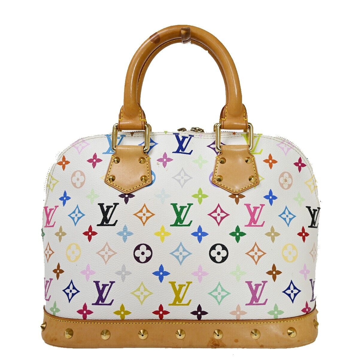 Louis Vuitton Alma White Canvas Hand Bag