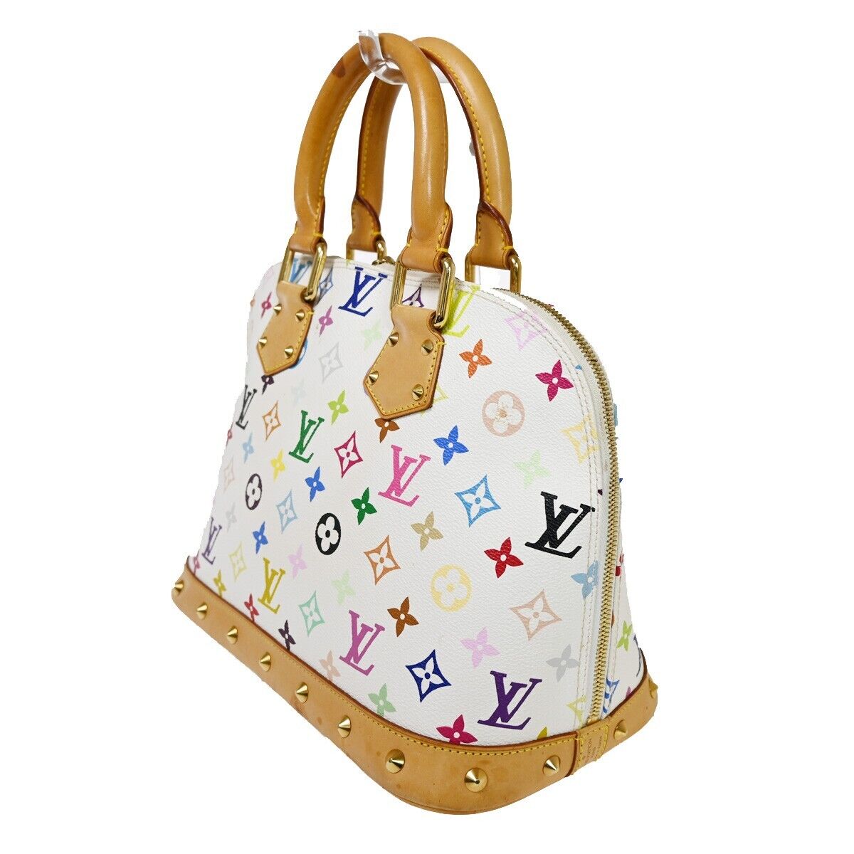 Louis Vuitton Alma White Canvas Hand Bag