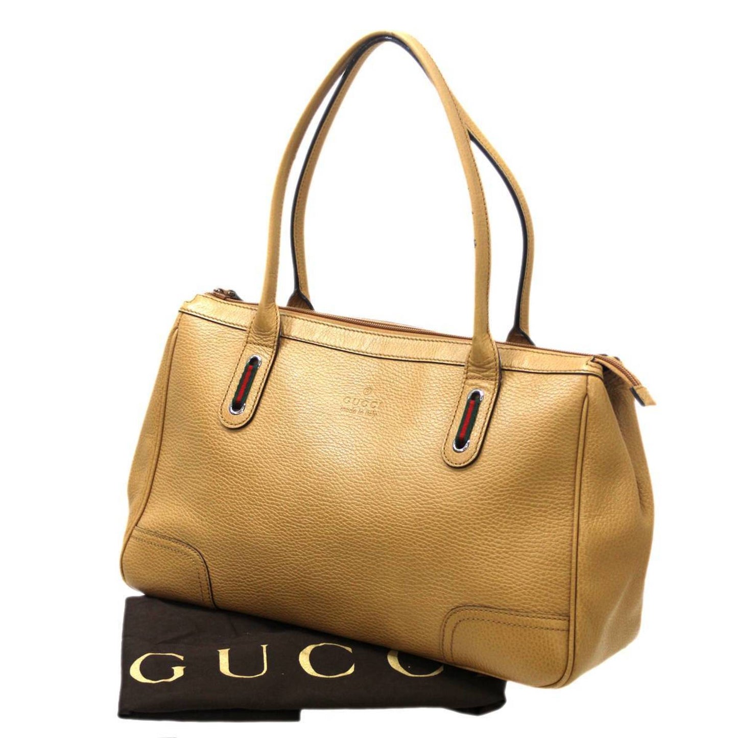 Gucci Sherry Beige Leather Shoulder Bag