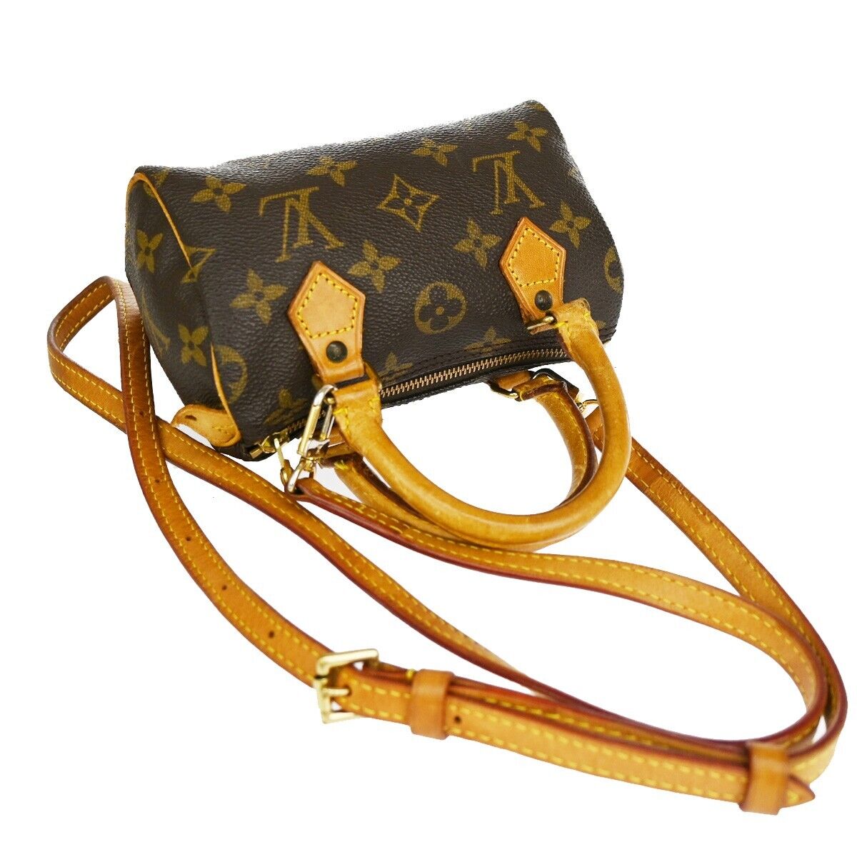 Louis Vuitton Mini speedy Brown Canvas Hand Bag