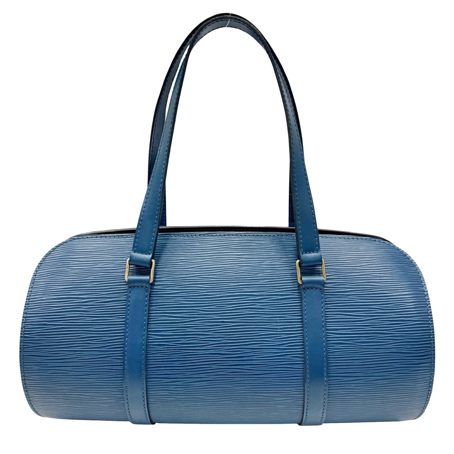 Louis Vuitton Soufflot Blue Leather Hand Bag