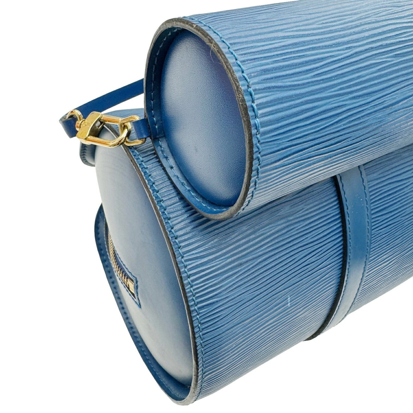 Louis Vuitton Soufflot Blue Leather Hand Bag