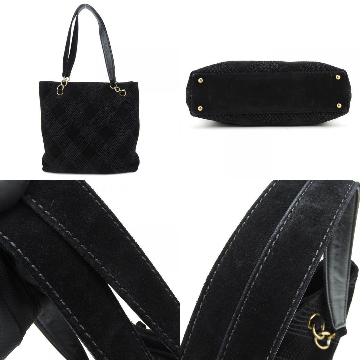 Chanel Wild stitch Black Suede Tote Bag