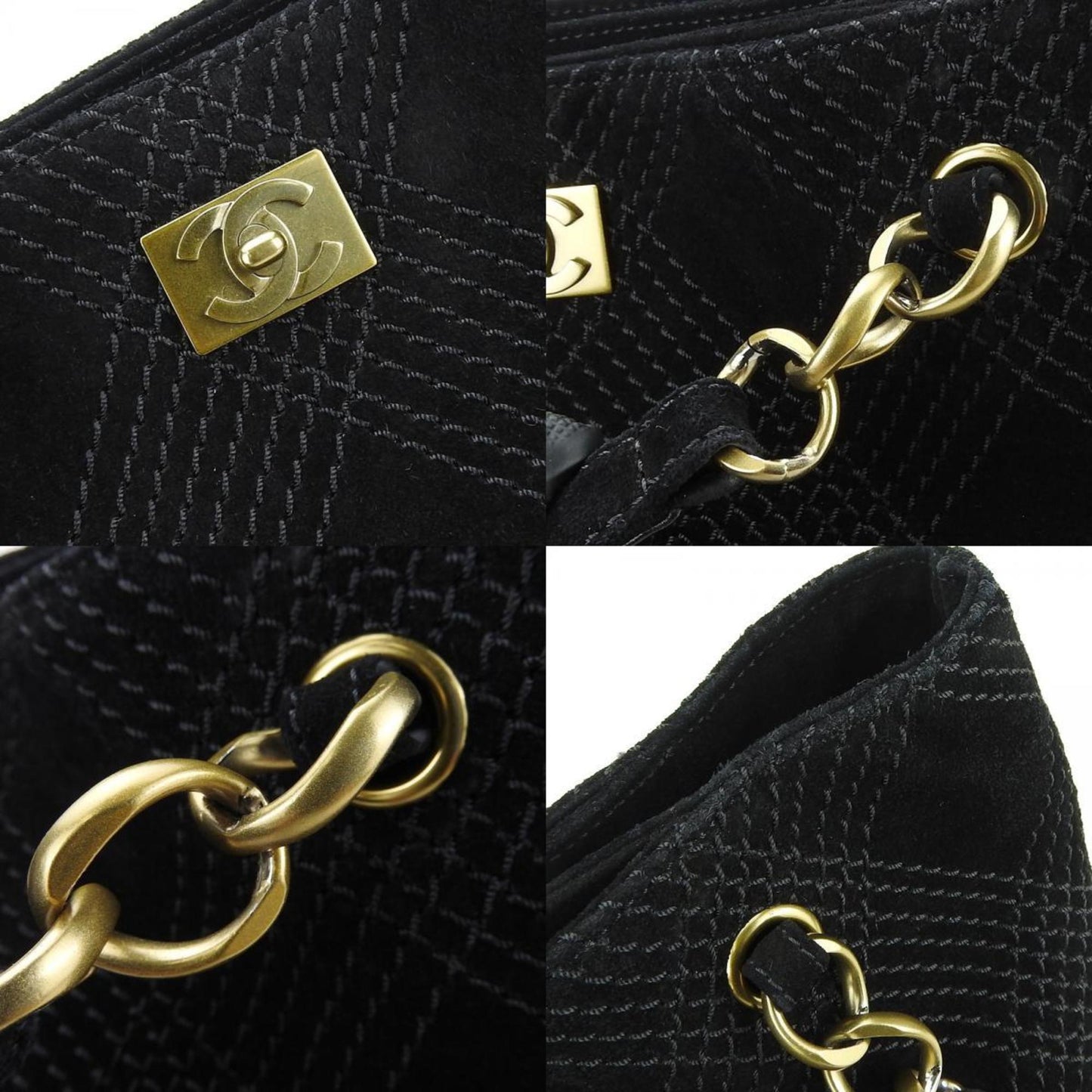 Chanel Wild stitch Black Suede Tote Bag