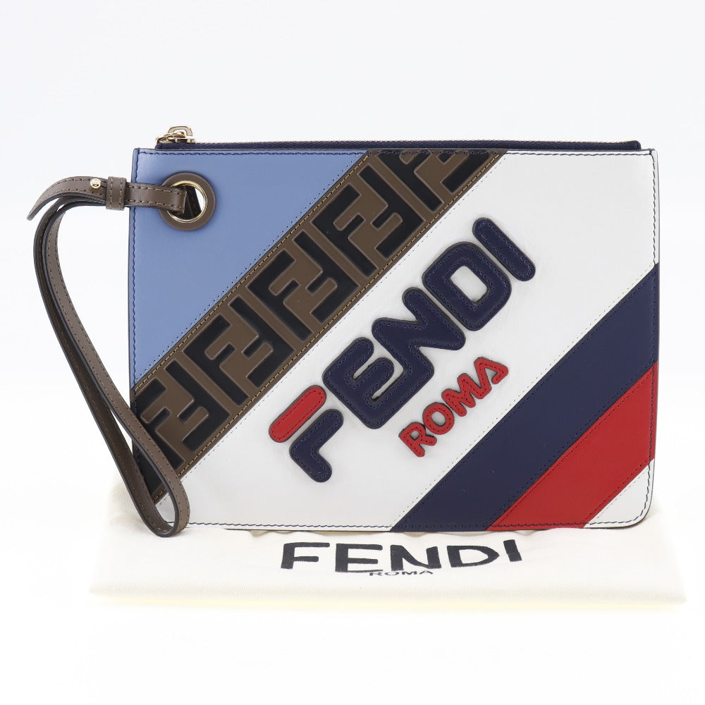 Fendi Fendi Mania Multicolour Leather Clutch Bag