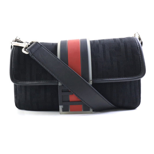 Fendi Zucca Black Canvas Shoulder Bag