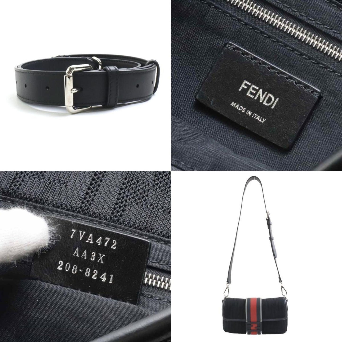 Fendi Zucca Black Canvas Shoulder Bag